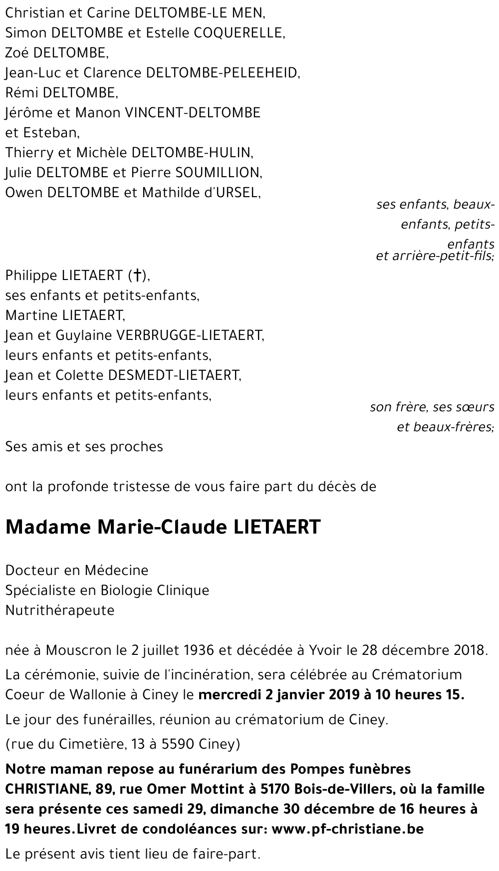 Marie-Claude LIETAERT