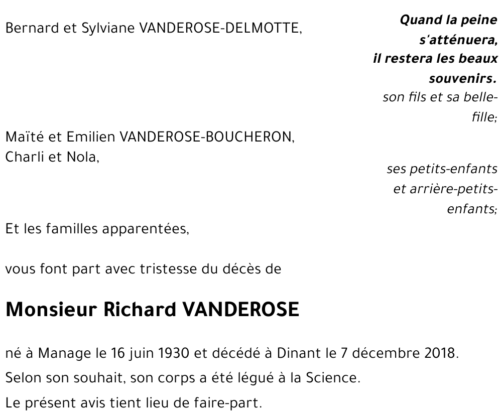 Richard VANDEROSE