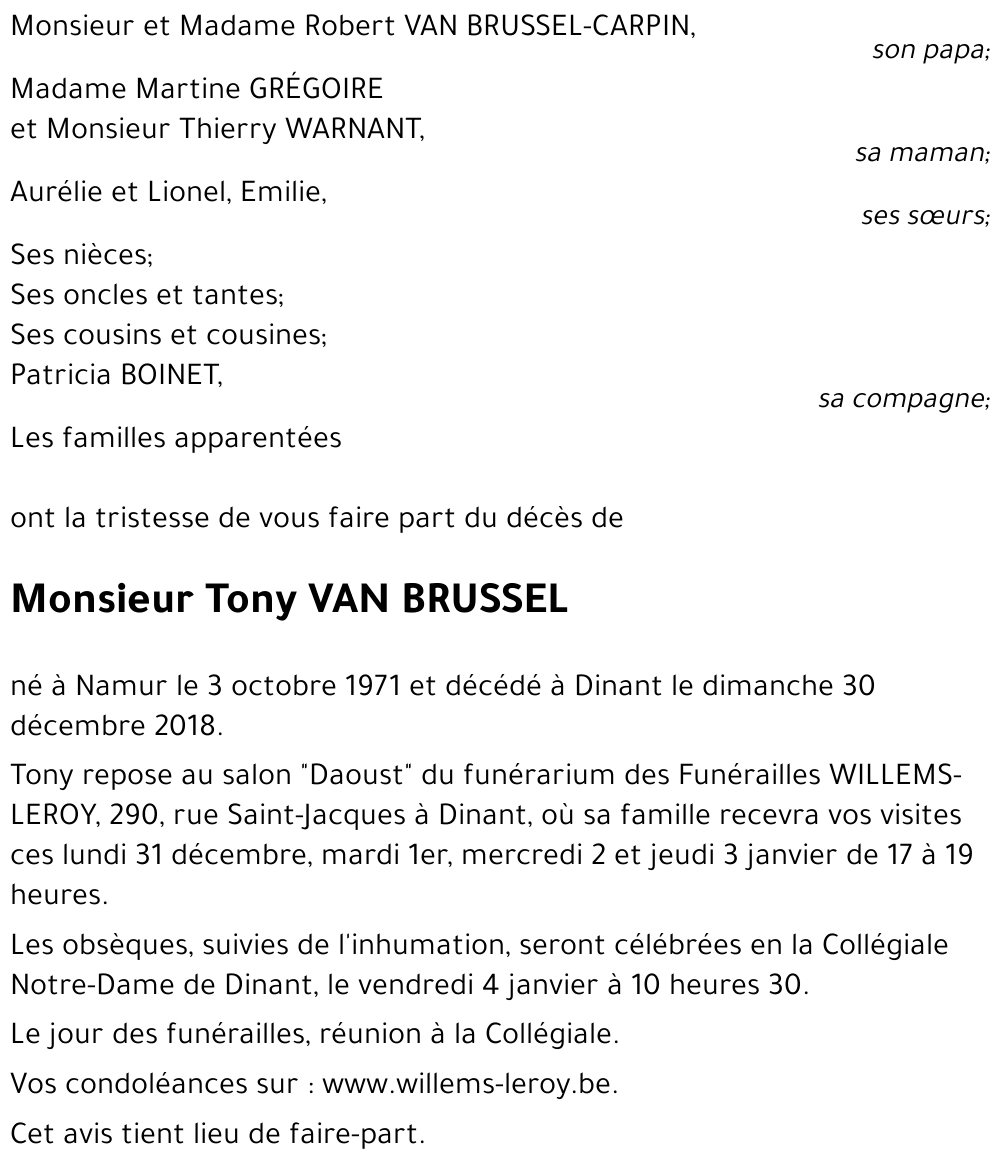 Tony VAN BRUSSEL