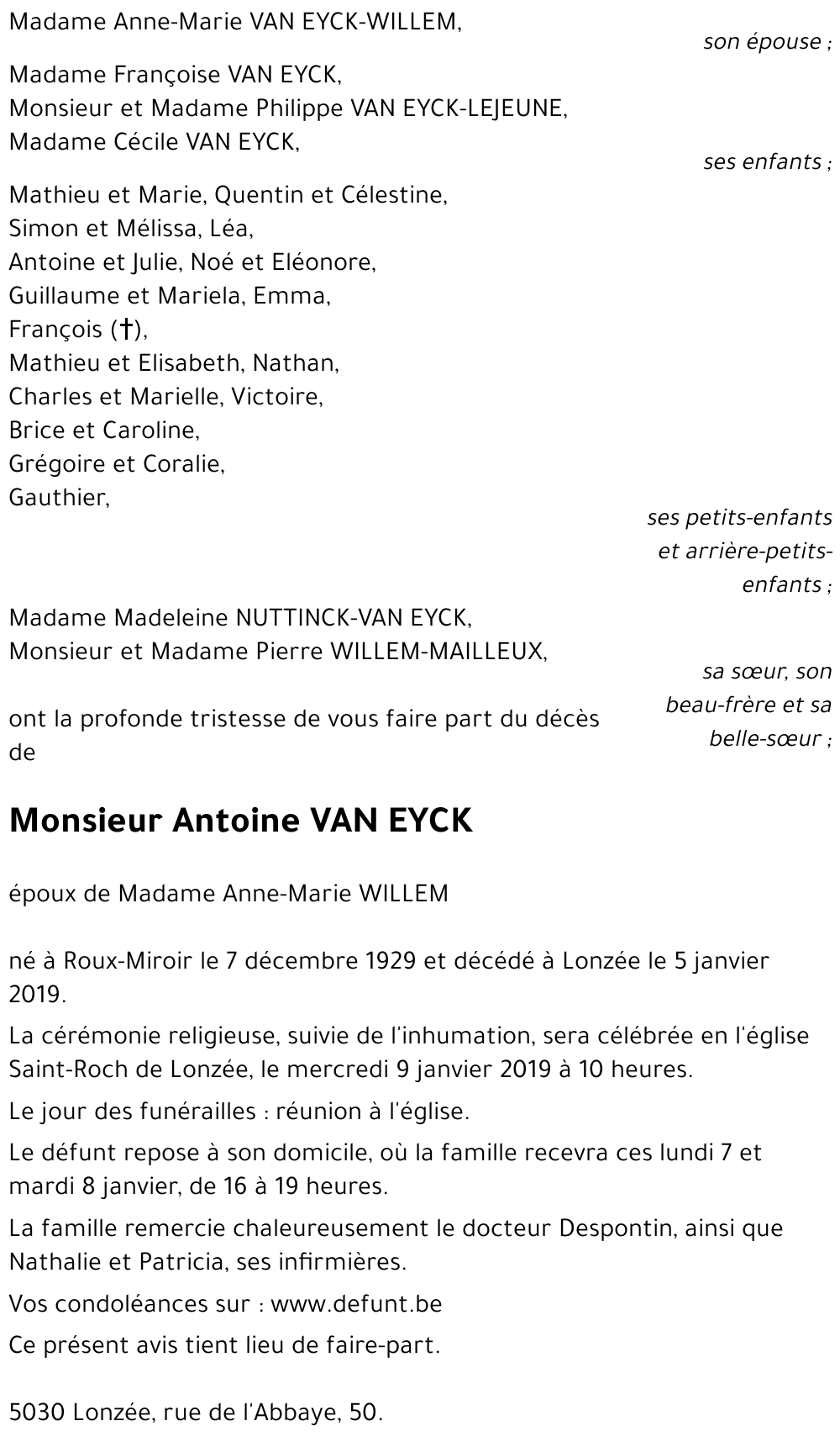 Antoine VAN EYCK