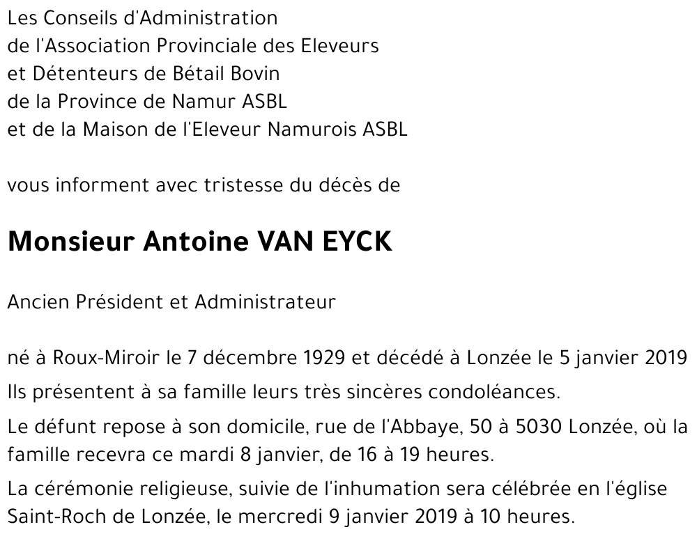 Antoine VAN EYCK
