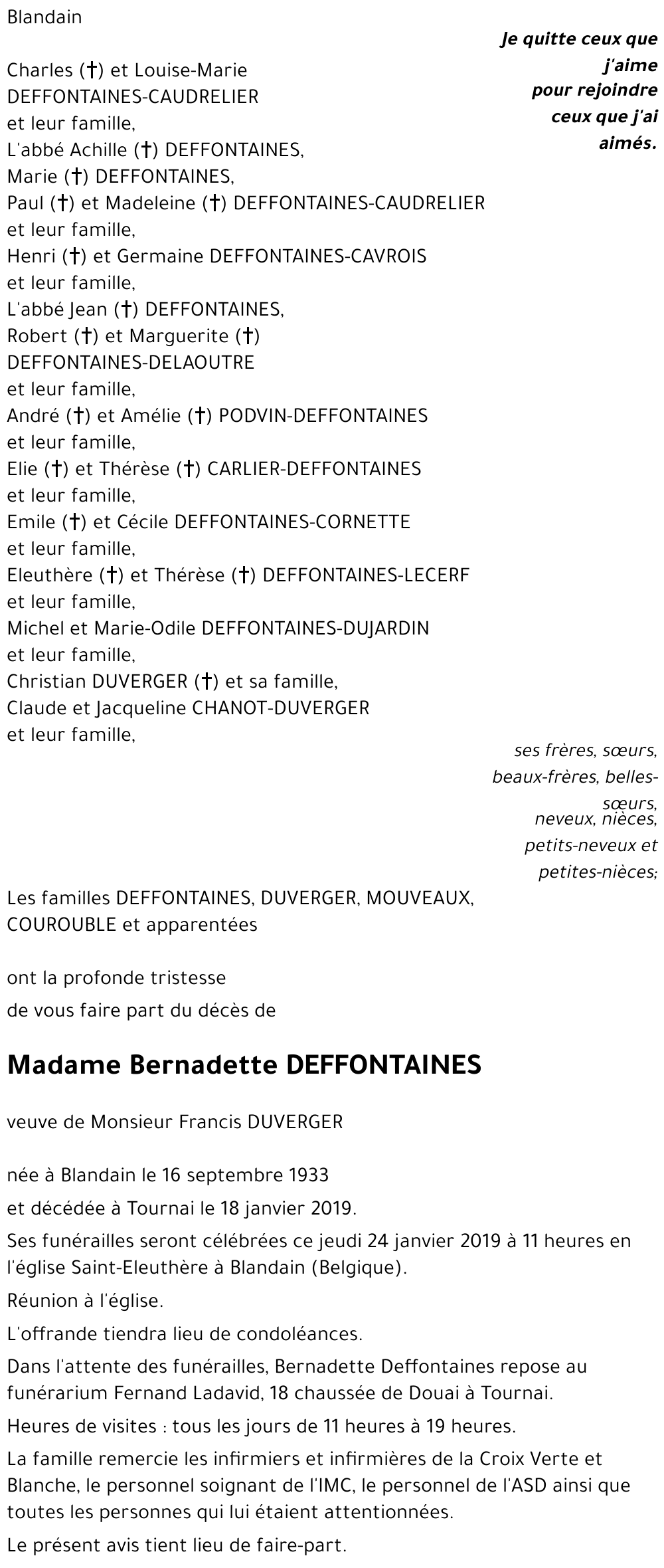 Bernadette DEFFONTAINES