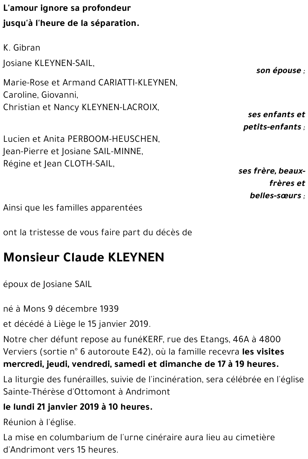 Claude KLEYNEN