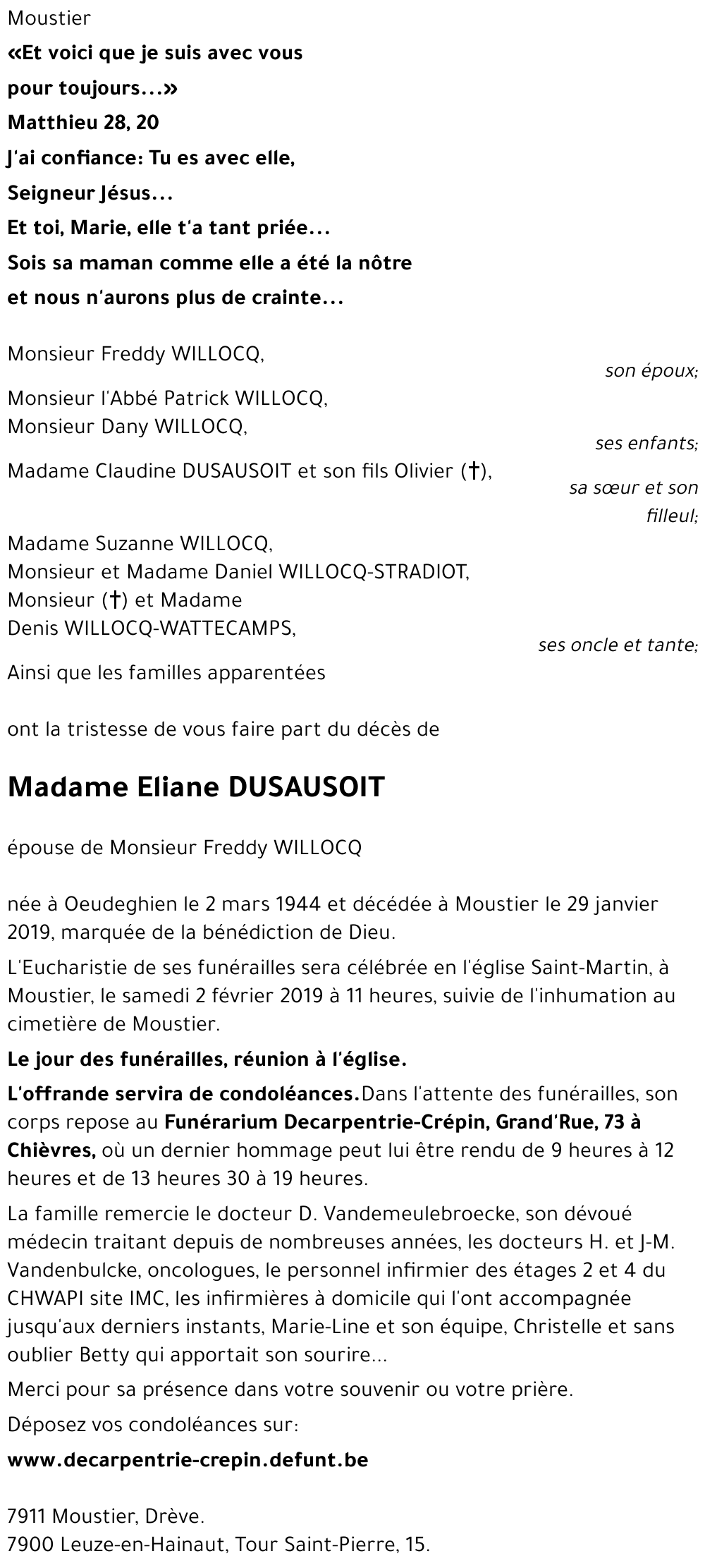 Eliane DUSAUSOIT