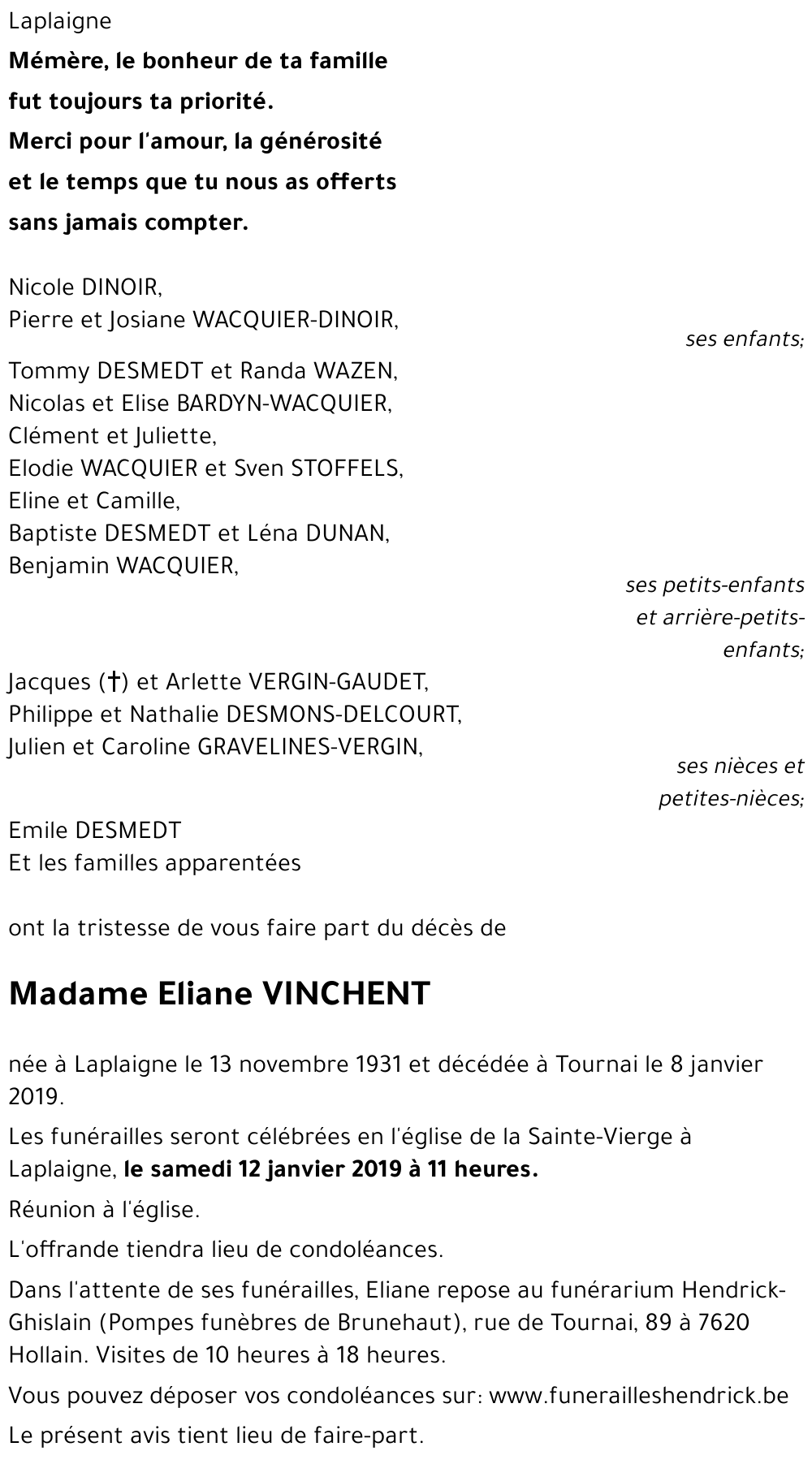 Eliane VINCHENT