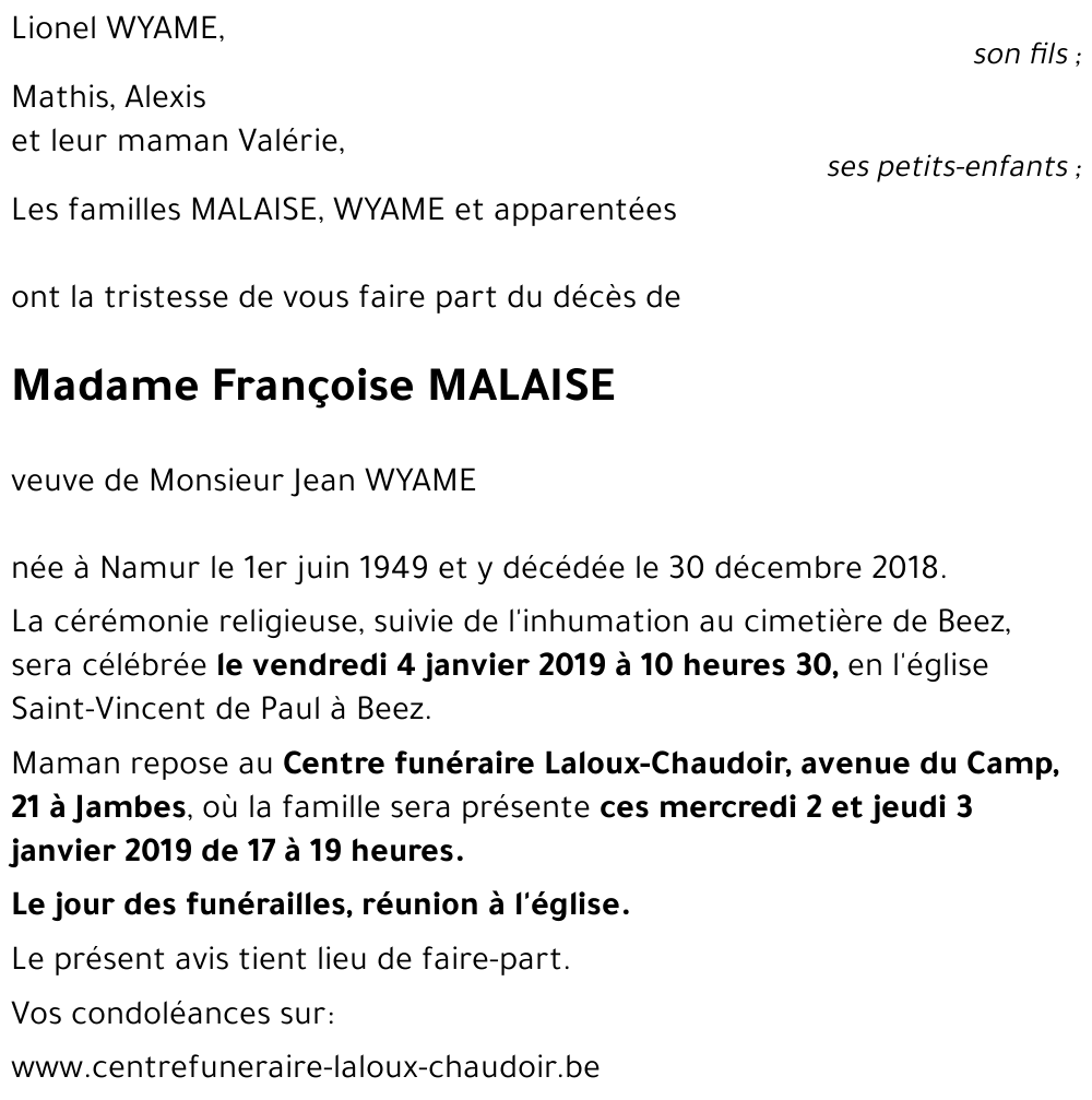 Françoise MALAISE