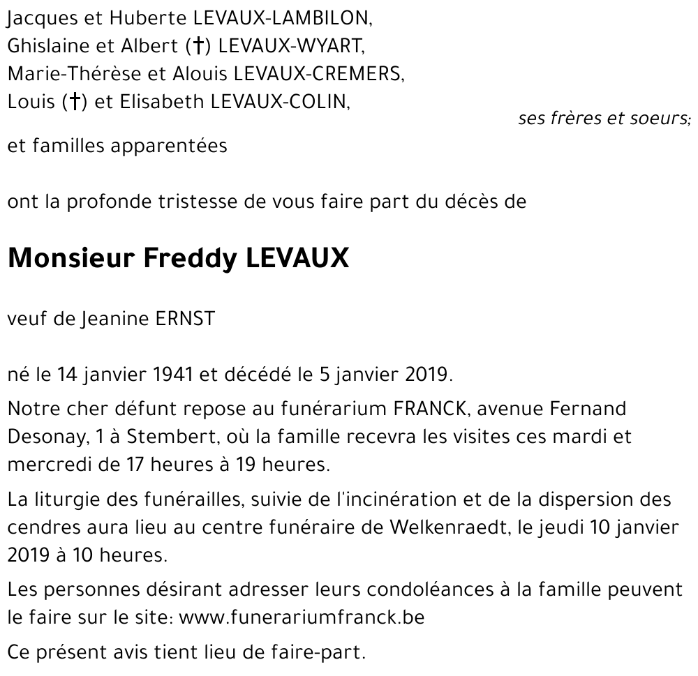 Freddy LEVAUX