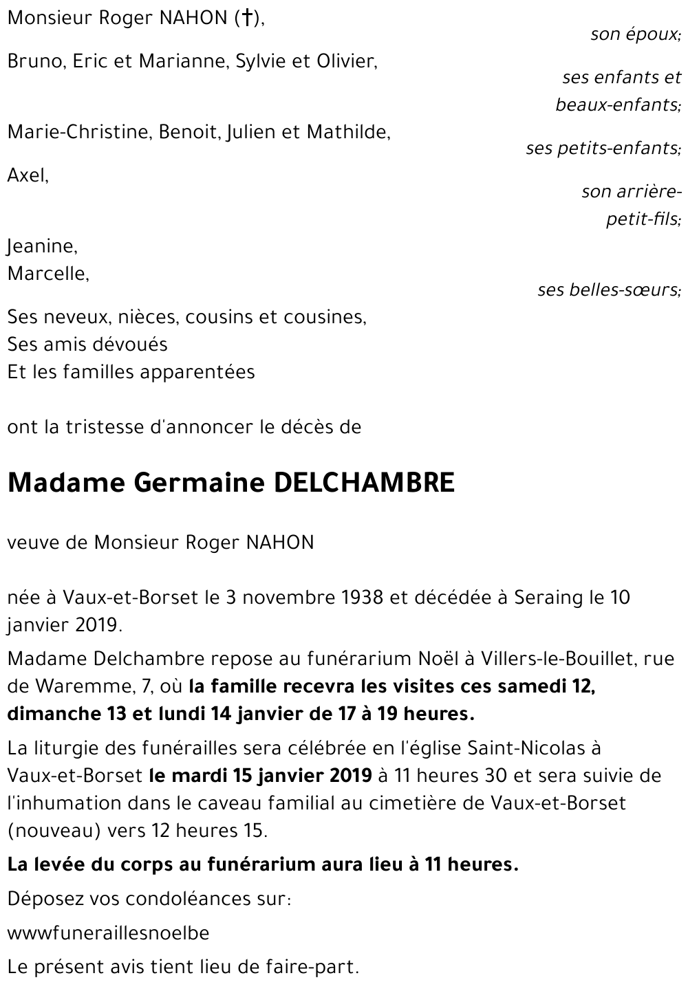 Germaine DELCHAMBRE