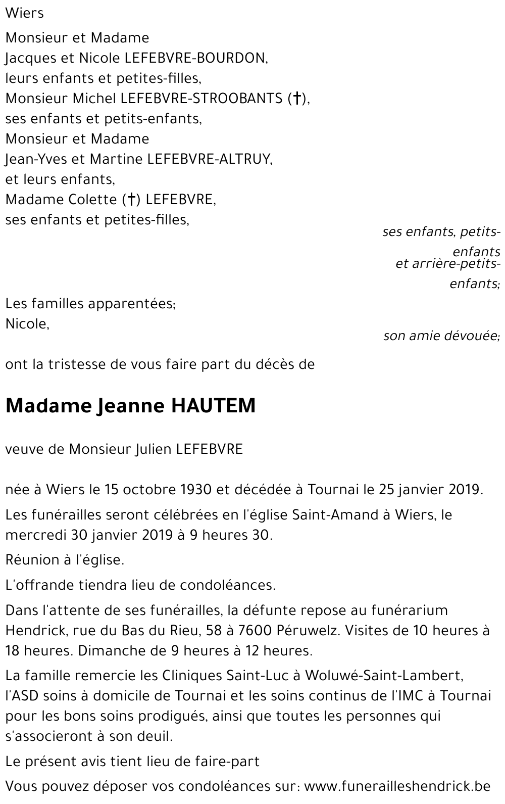 Jeanne HAUTEM