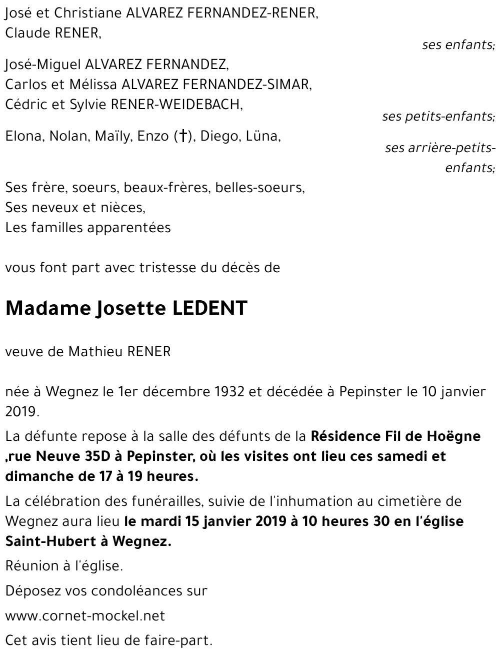 Josette LEDENT