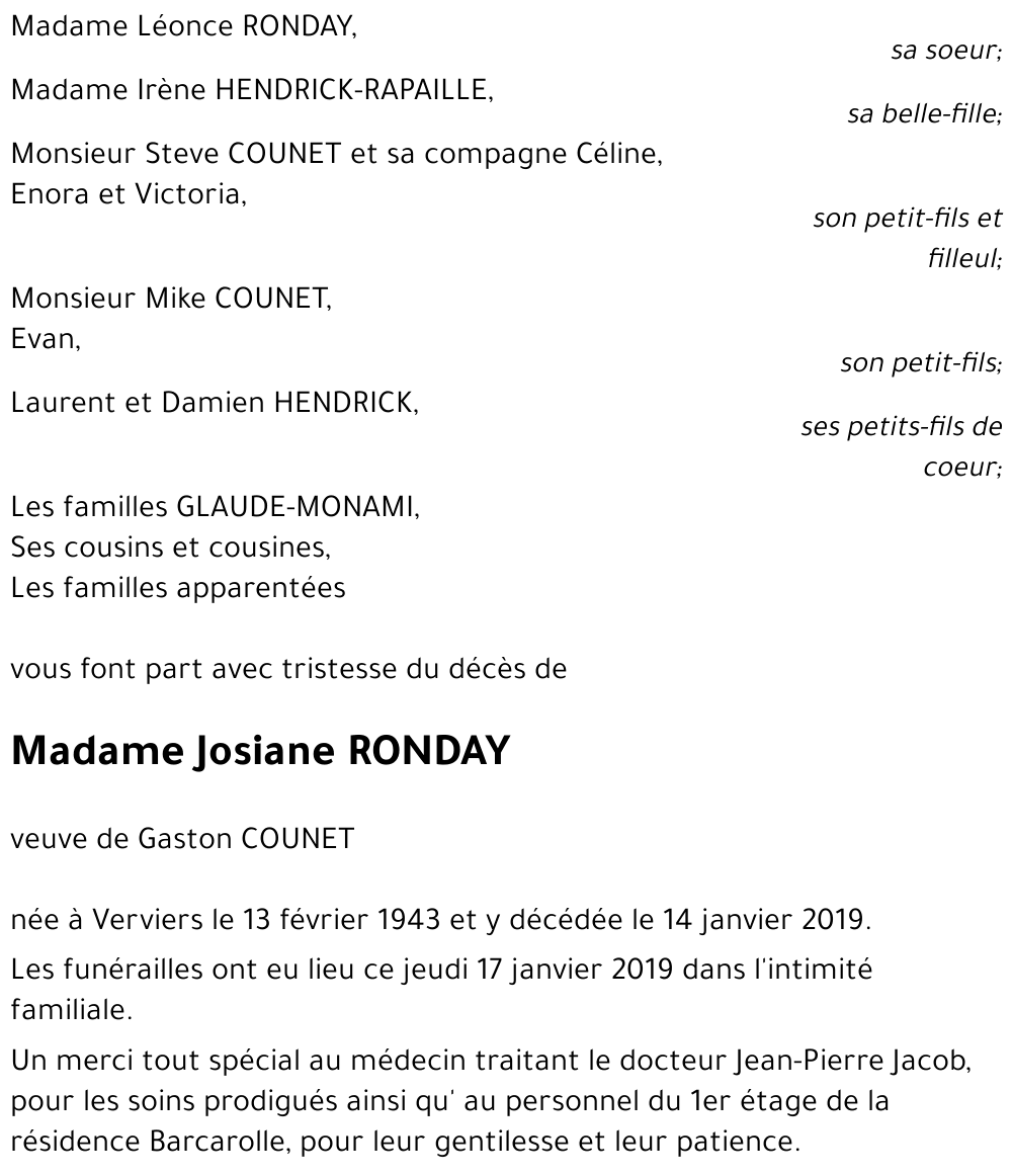 Josiane RONDAY