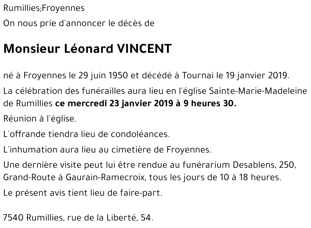 Léonard VINCENT