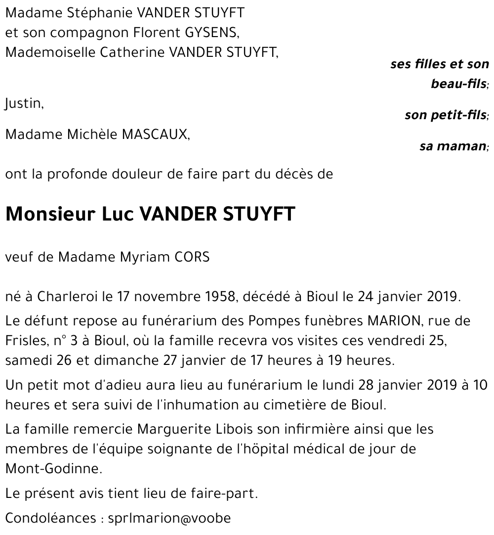 Luc VANDER STUYFT