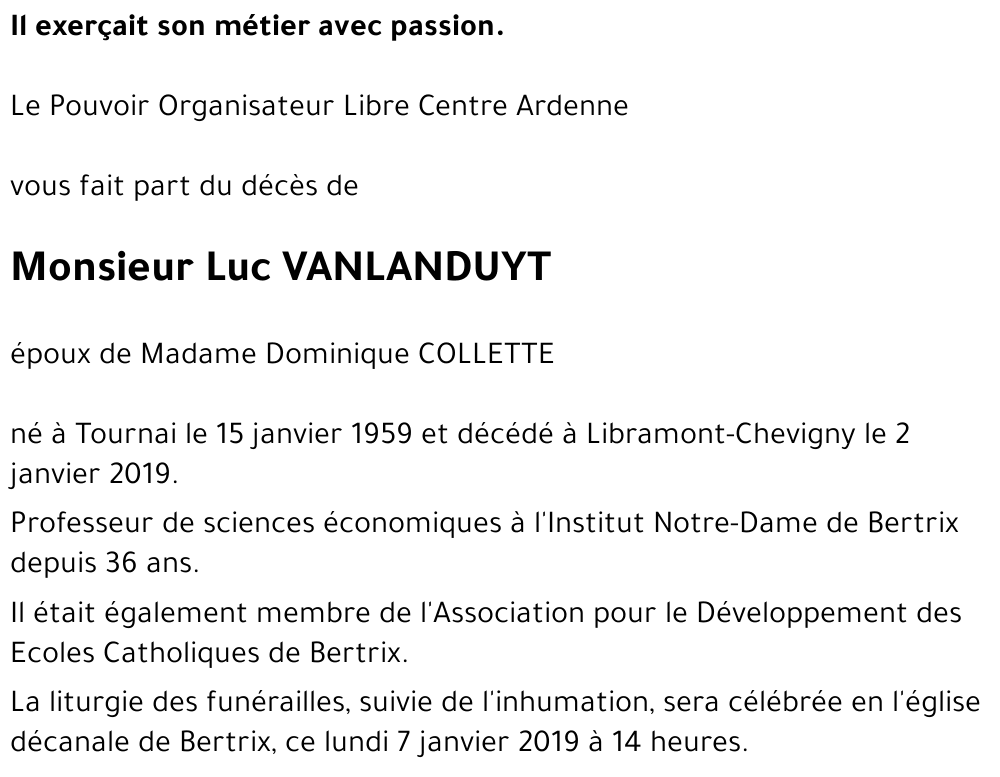 Luc VANLANDUYT
