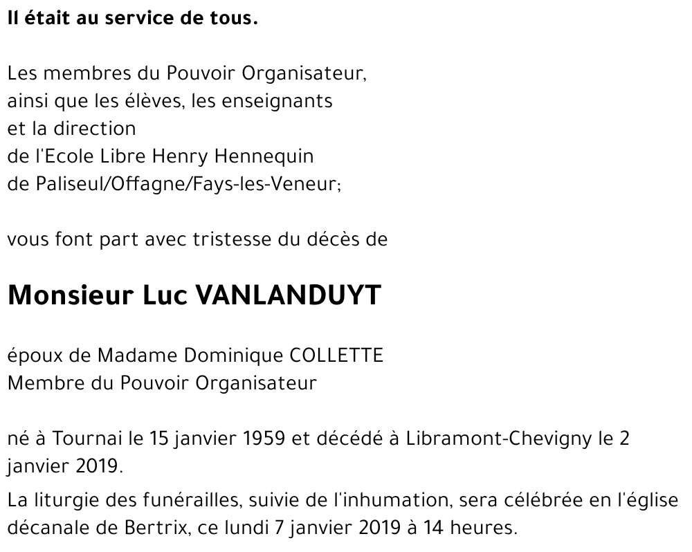 Luc VANLANDUYT