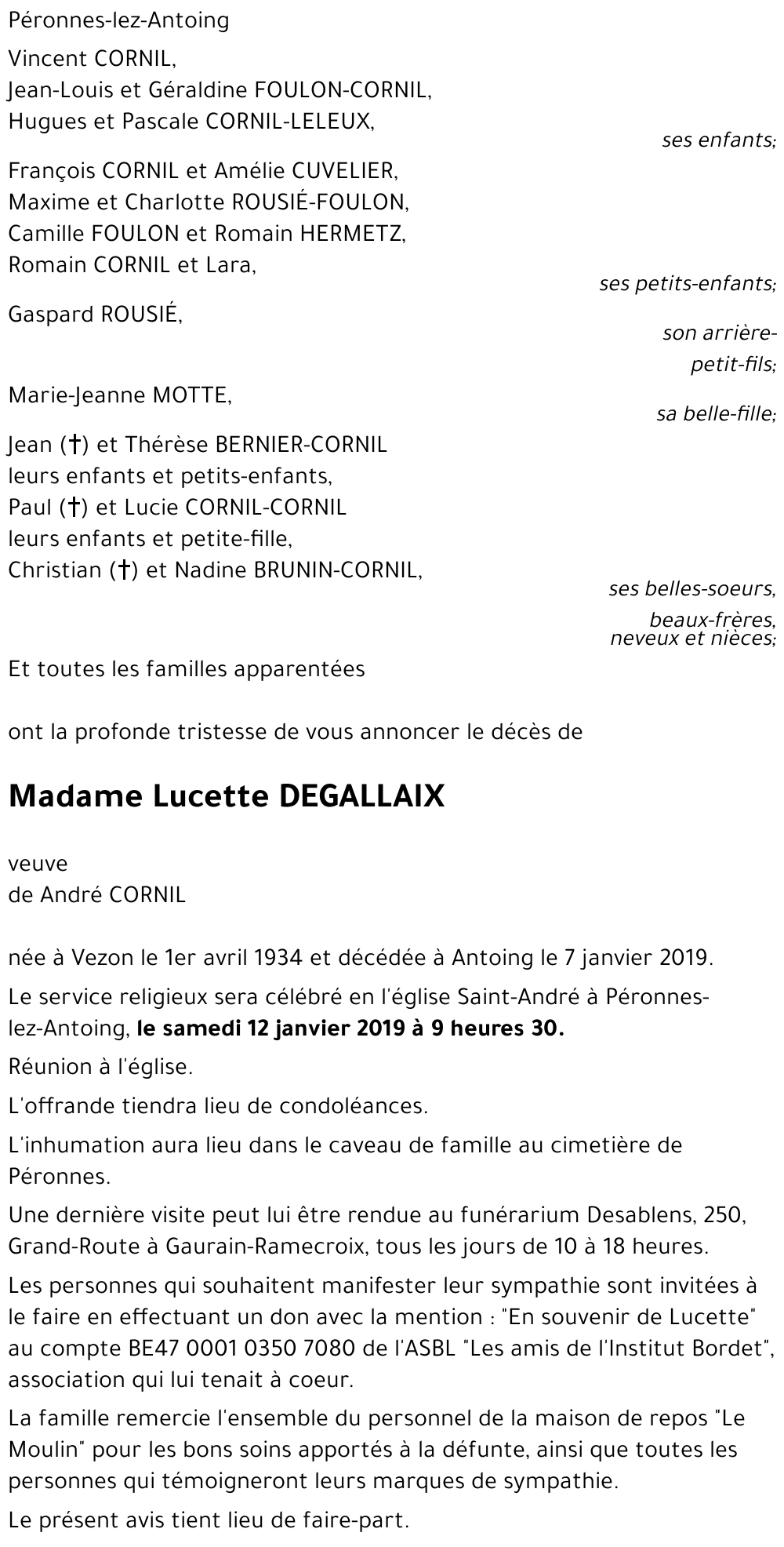 Lucette DEGALLAIX