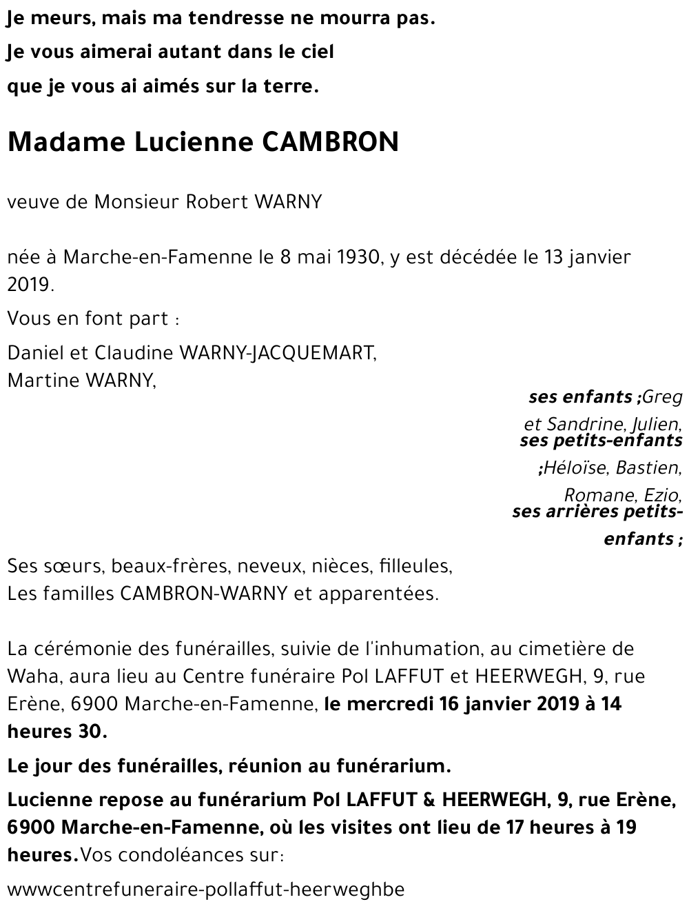 Lucienne CAMBRON