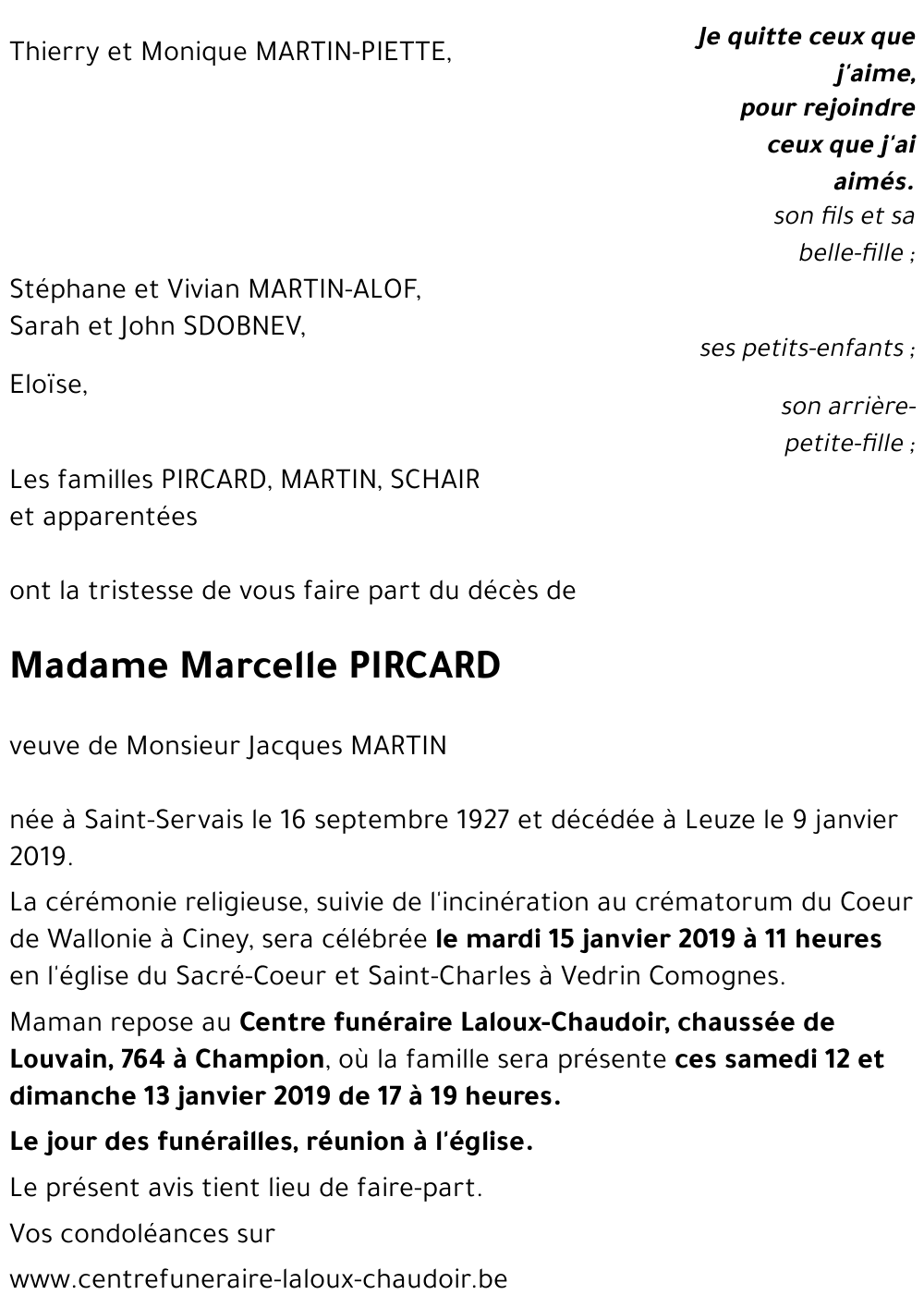 Marcelle PIRCARD