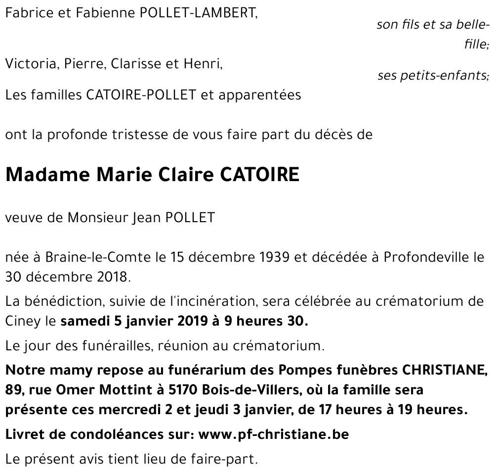 Marie Claire CATOIRE