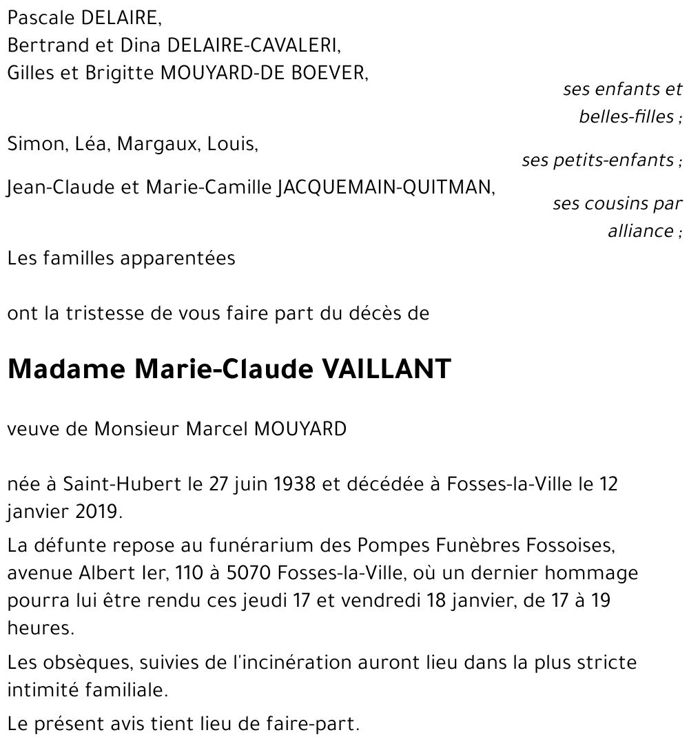 Marie-Claude VAILLANT