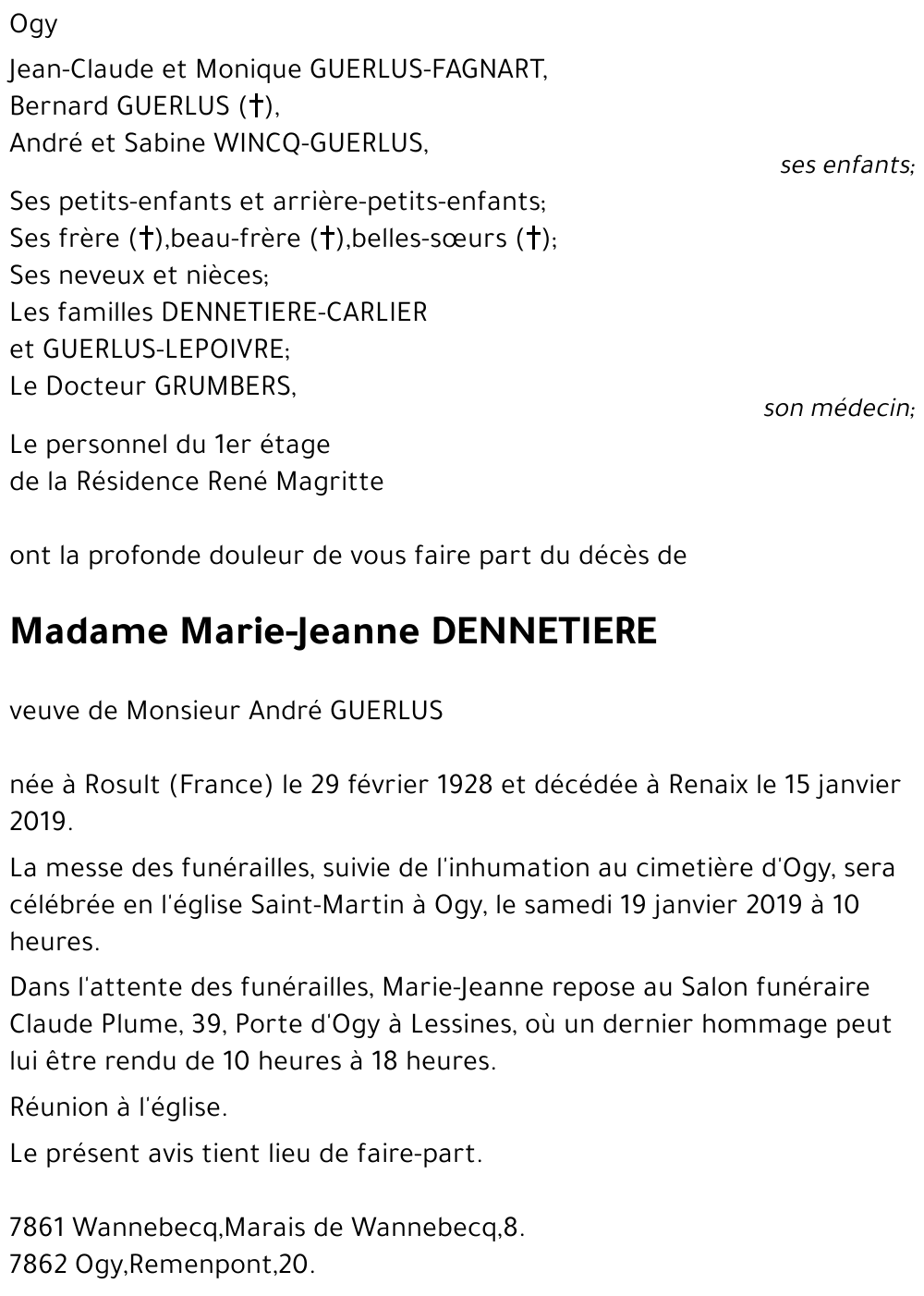 Marie-Thérèse DENNETIERE