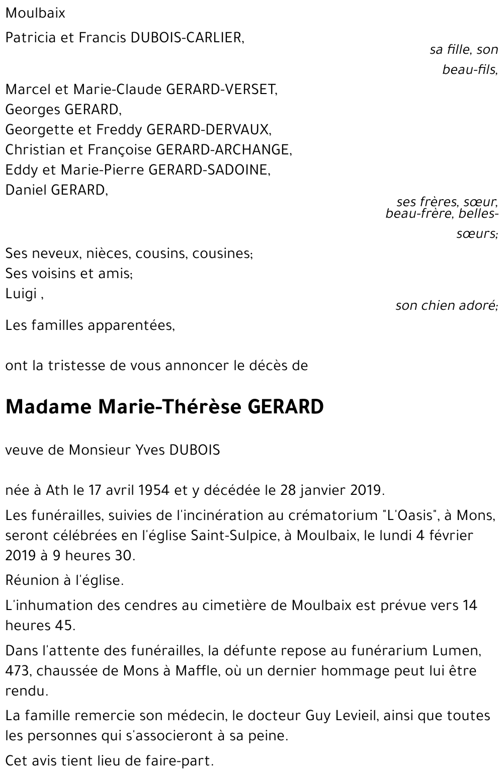 Marie-Thérèse GERARD