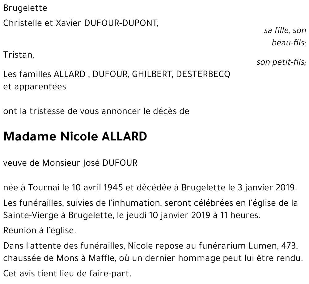 Nicole ALLARD