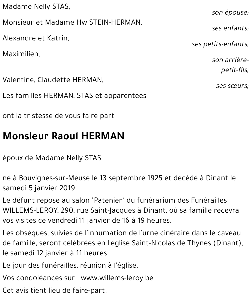Raoul HERMAN