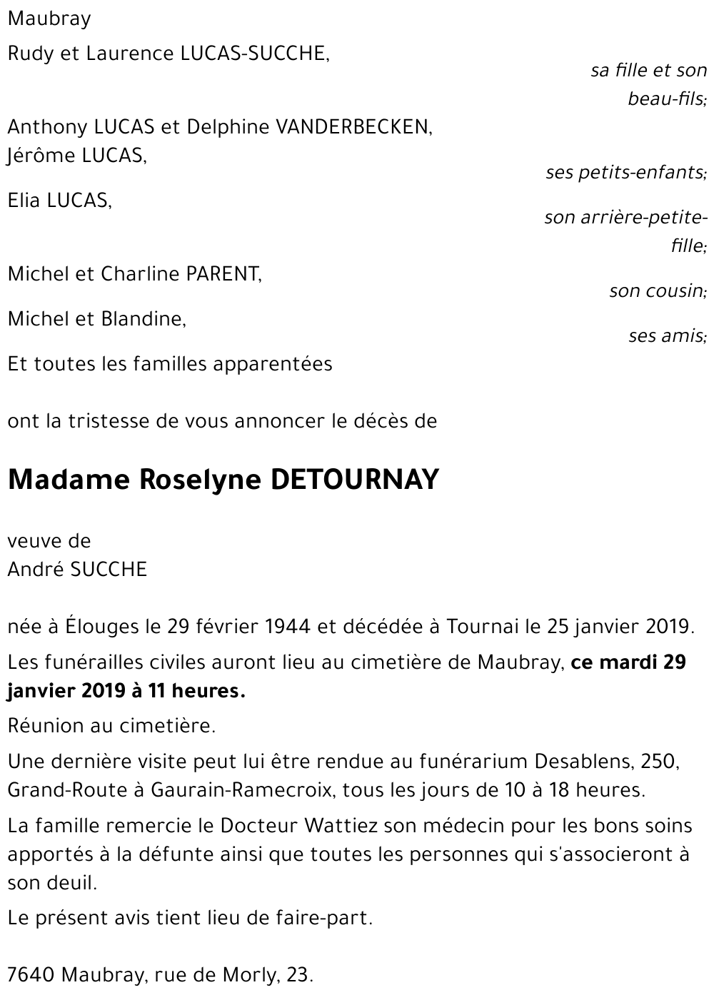 Roselyne DETOURNAY