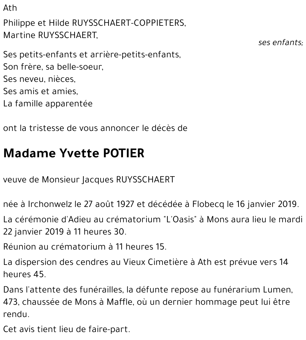 Yvette POTIER