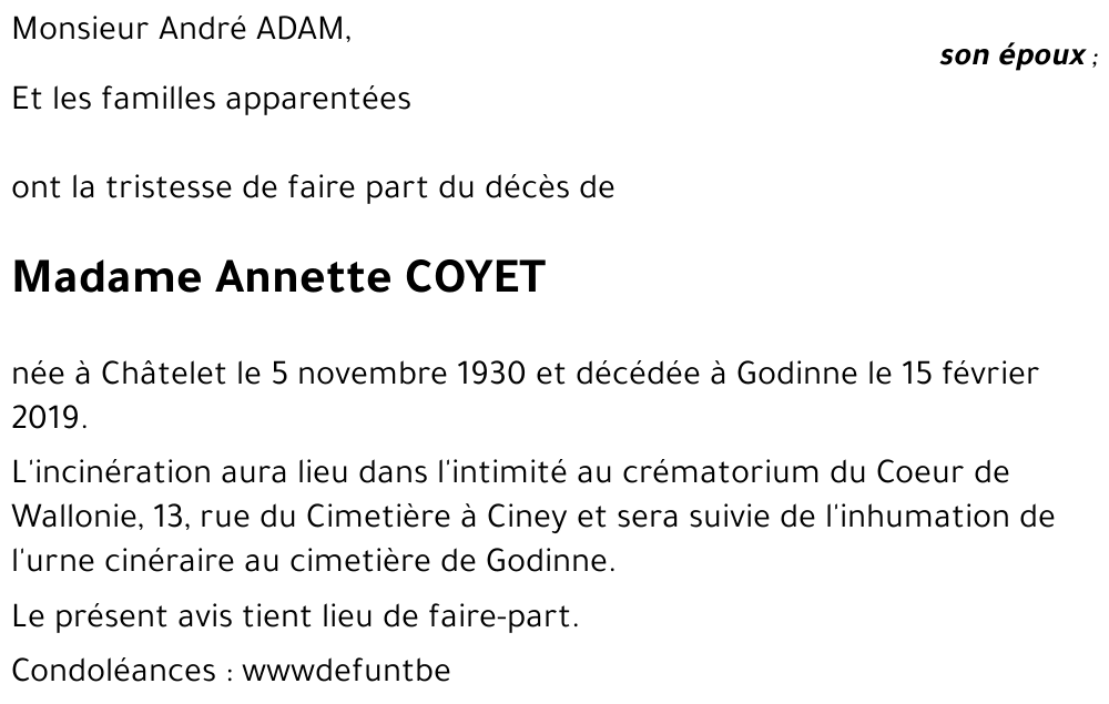 Annette COYET