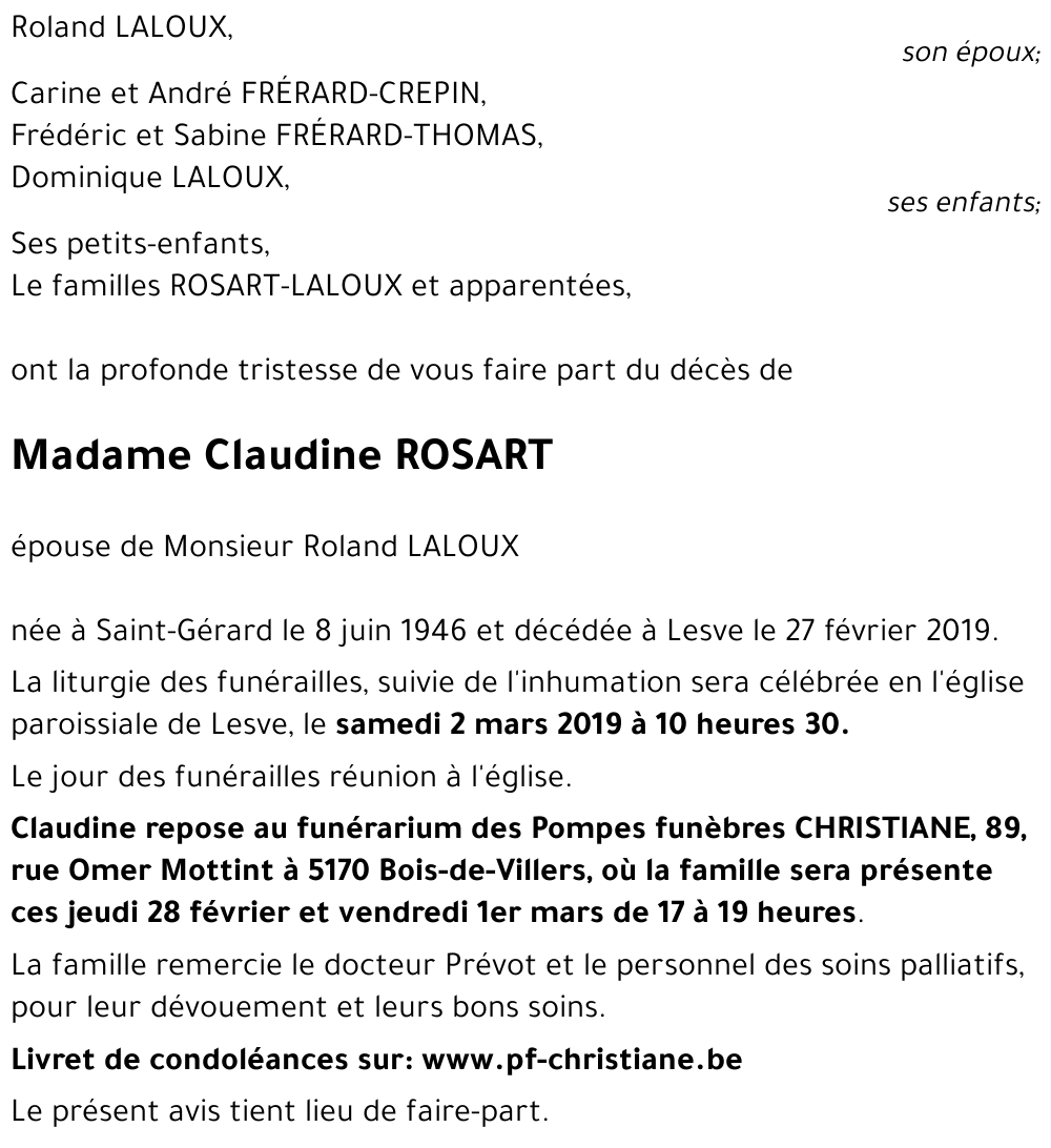 Claudine ROSART