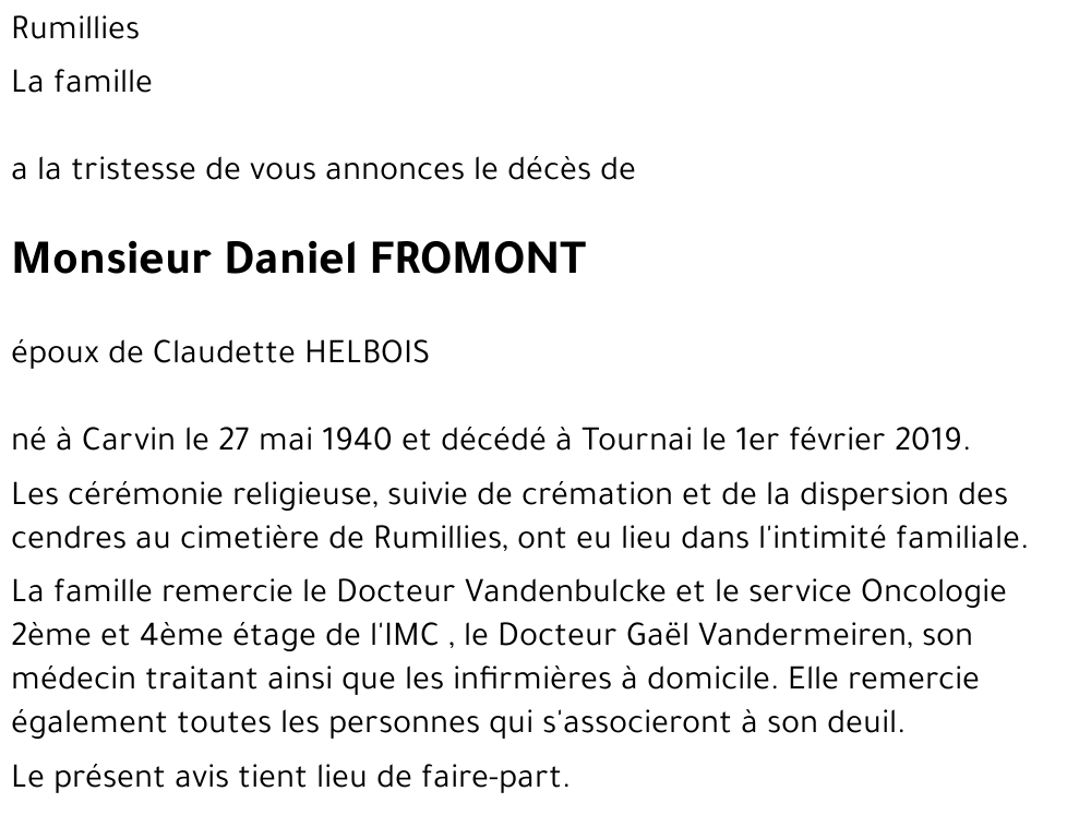 Daniel FROMONT