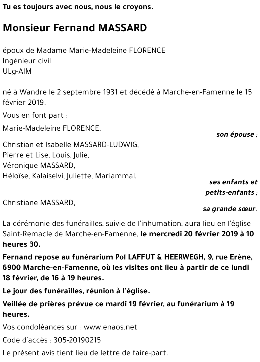 Fernand MASSARD