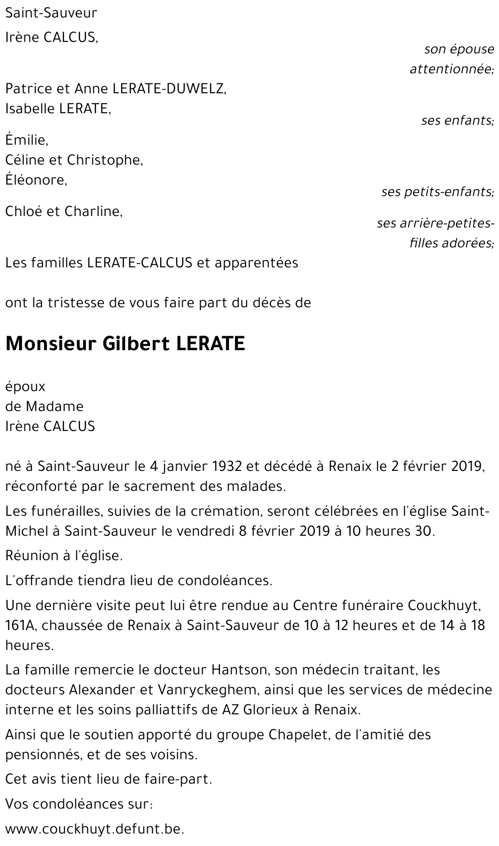 GILBERT LERATE