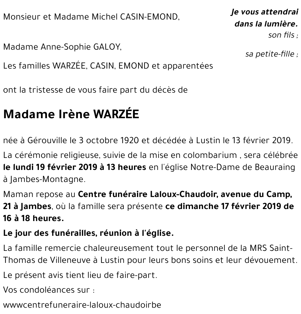 Irène WARZÉE