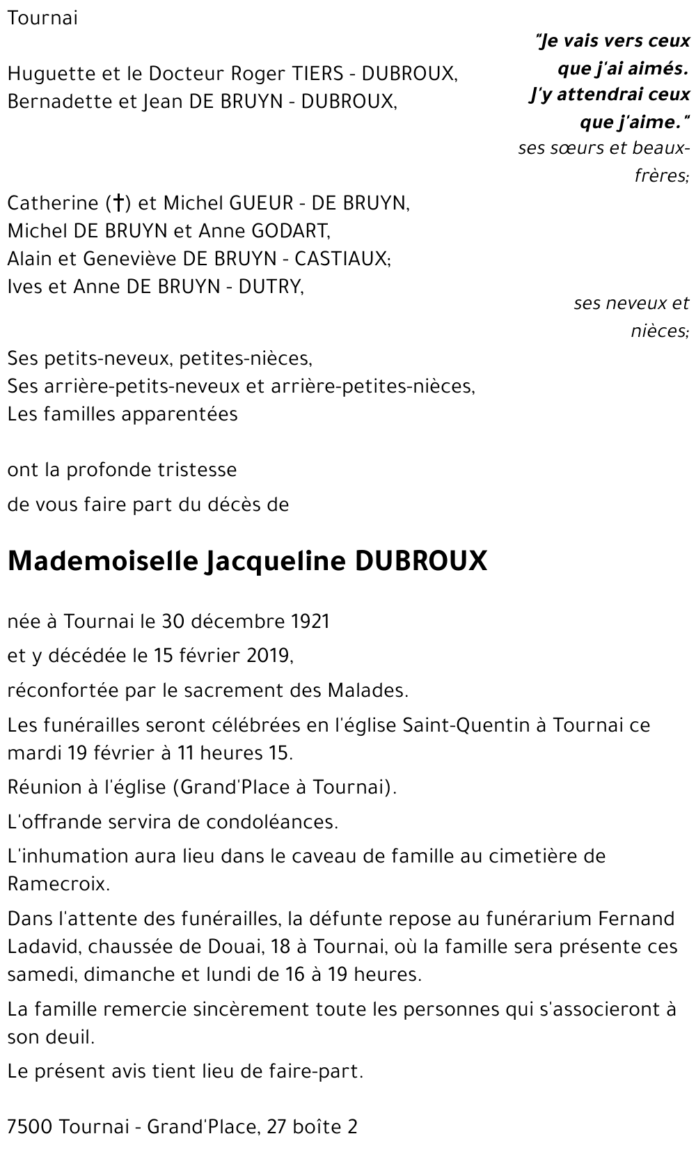 Jacqueline DUBROUX