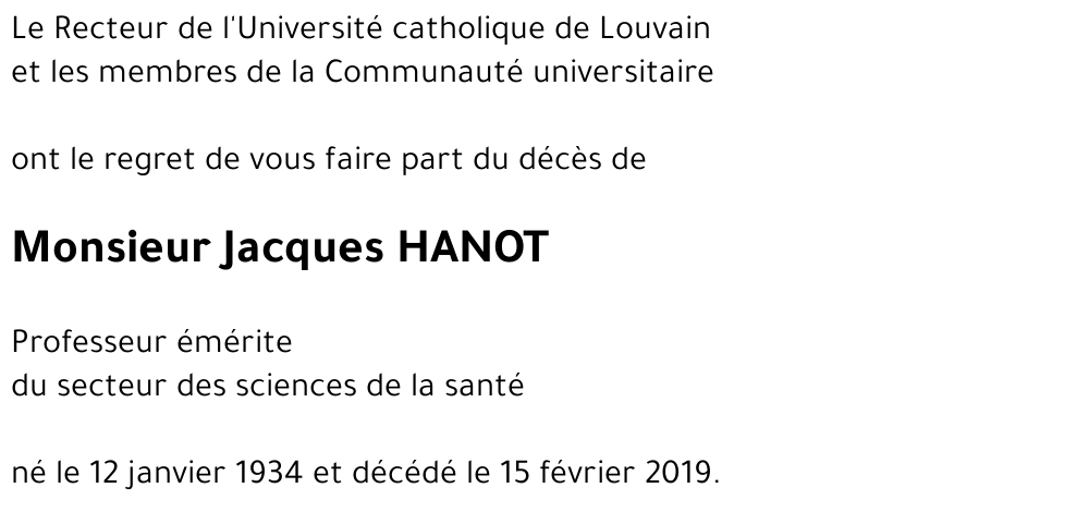 Jacques HANOT