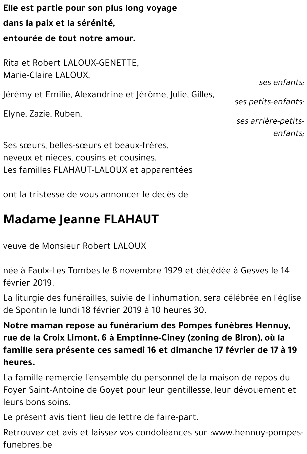 Jeanne FLAHAUT