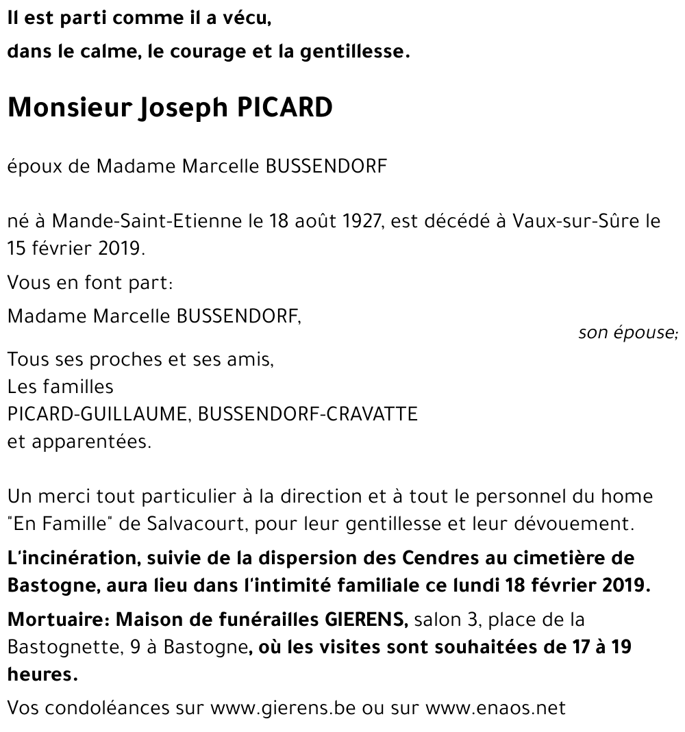 Joseph PICARD