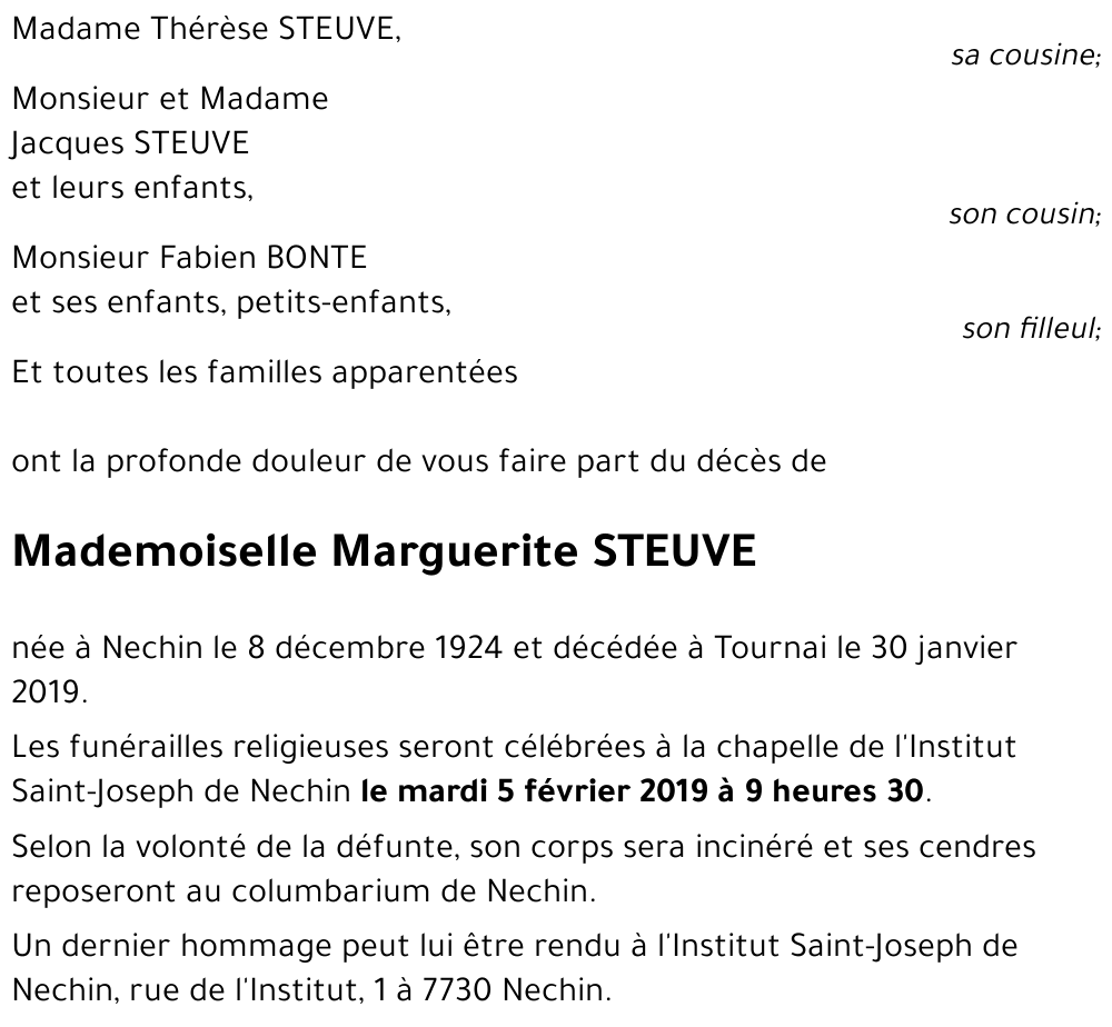 Marguerite STEUVE