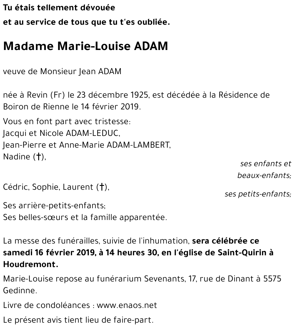 Marie-Louise ADAM