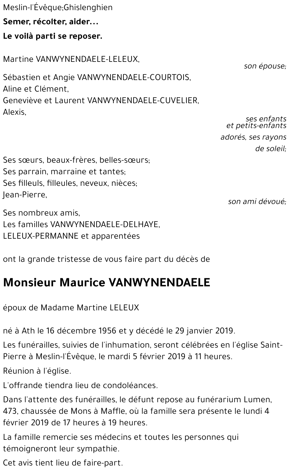 Maurice VANWYNENDAELE