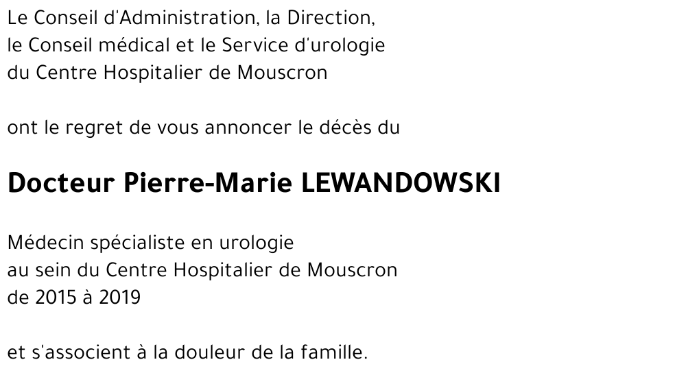 Pierre-Marie LEWANDOWSKI