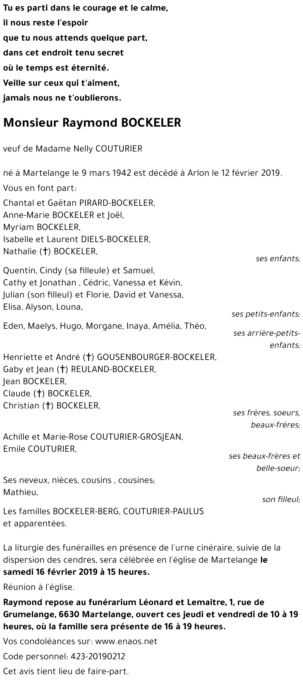 Raymond BOCKELER
