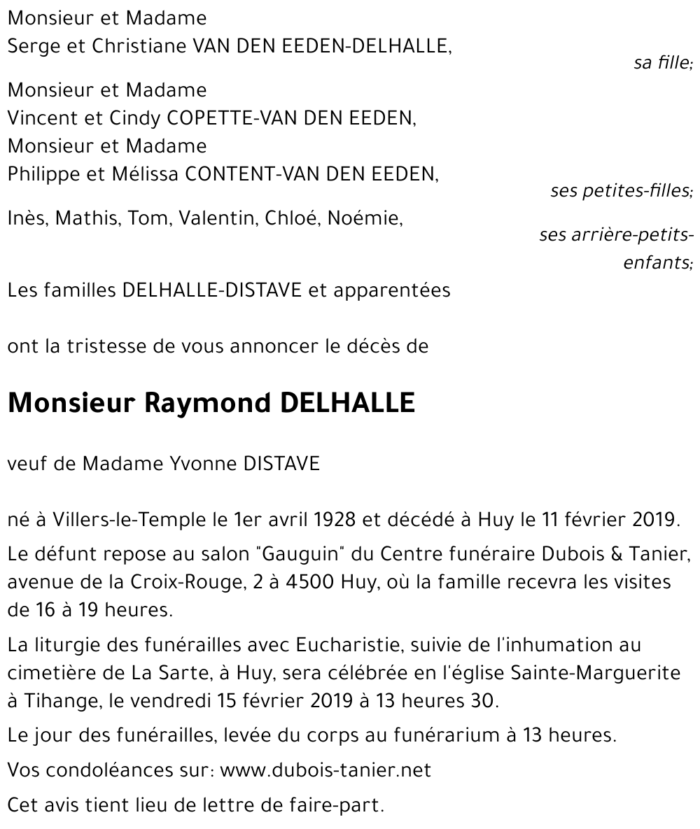 Raymond DELHALLE