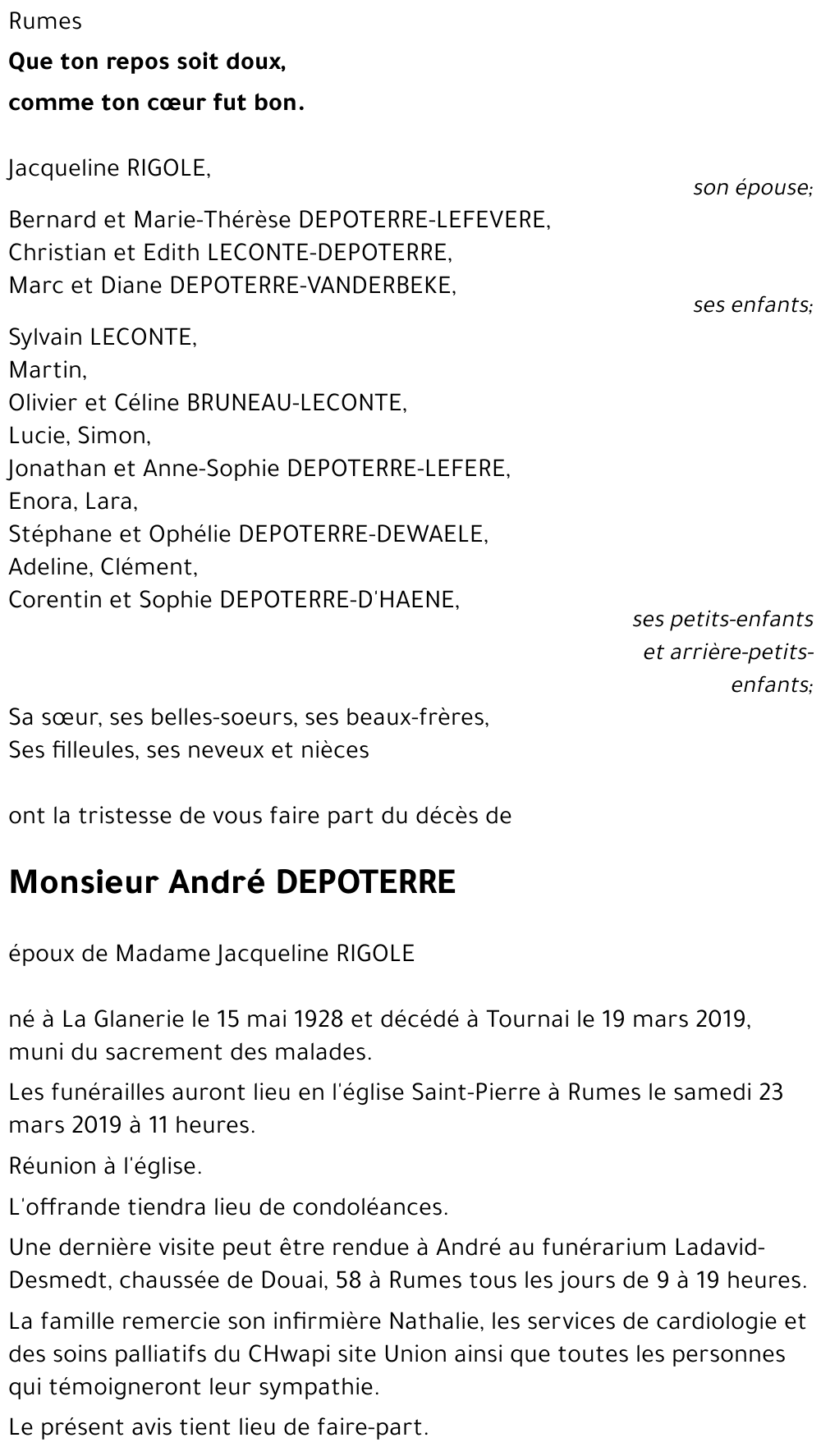 André DEPOTERRE