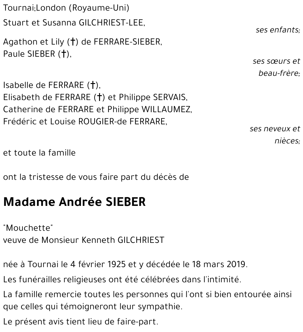 Andrée SIEBER