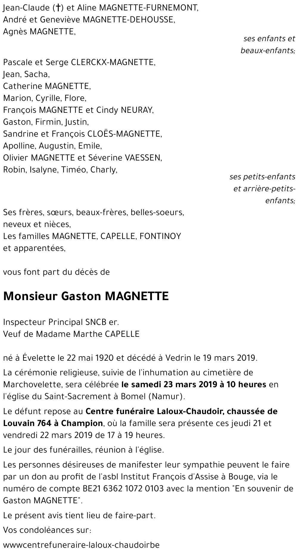Gaston MAGNETTE