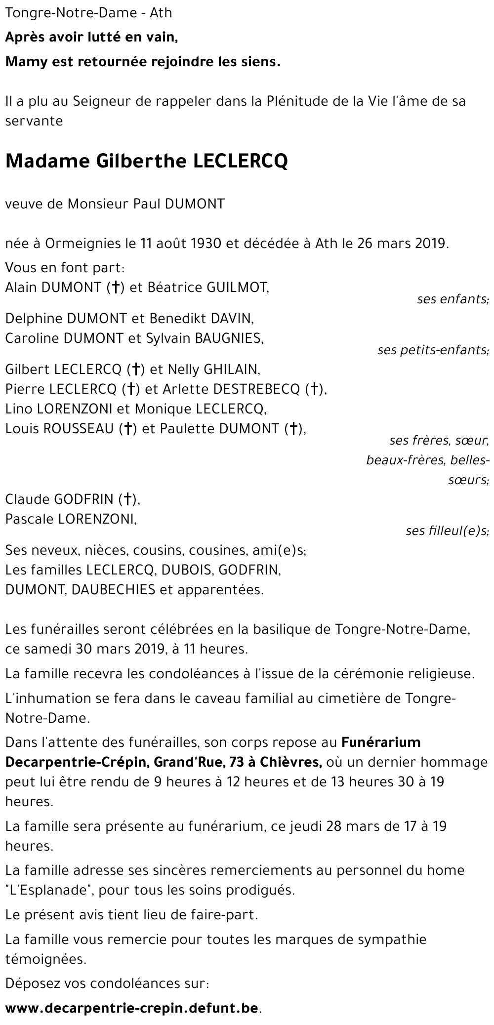 Gilberthe LECLERCQ